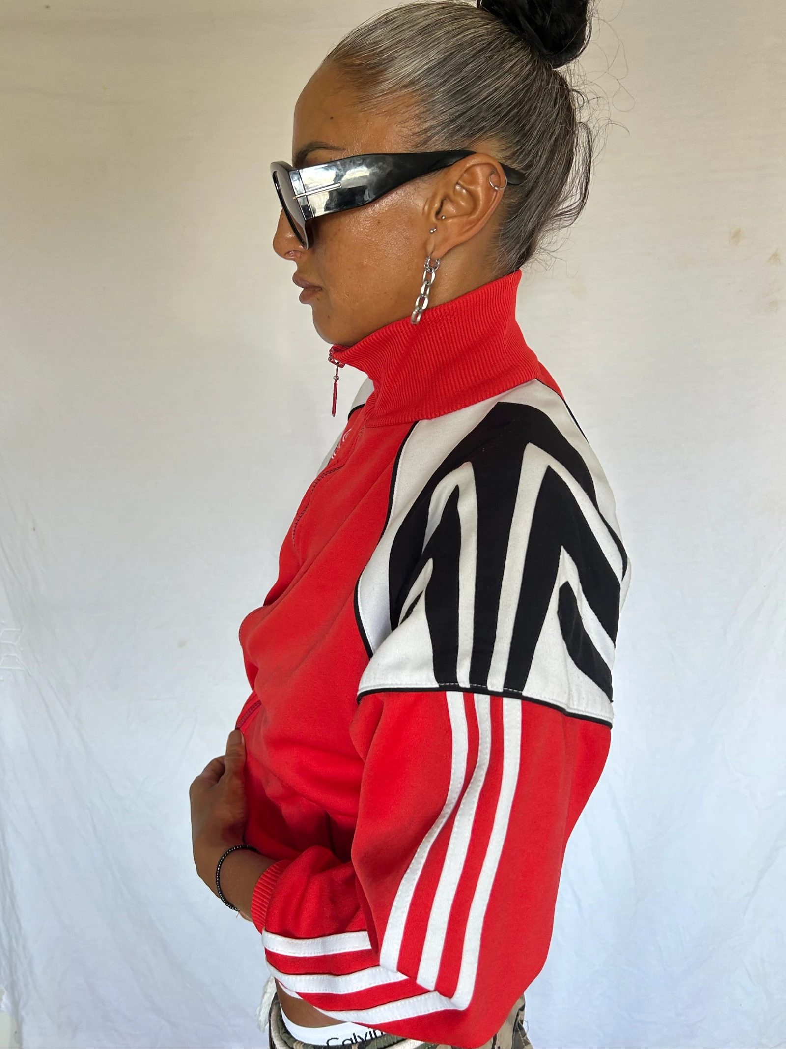 Chaqueta/chaleco - adidas / bordado - cuello alto / top - vintage - Y2K - oversize – photo 11